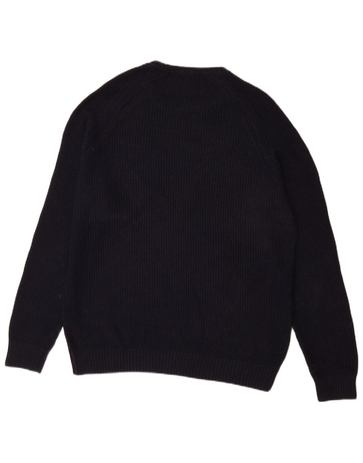 Maglione maglione girocollo da uomo Zara grande in cotone blu navy