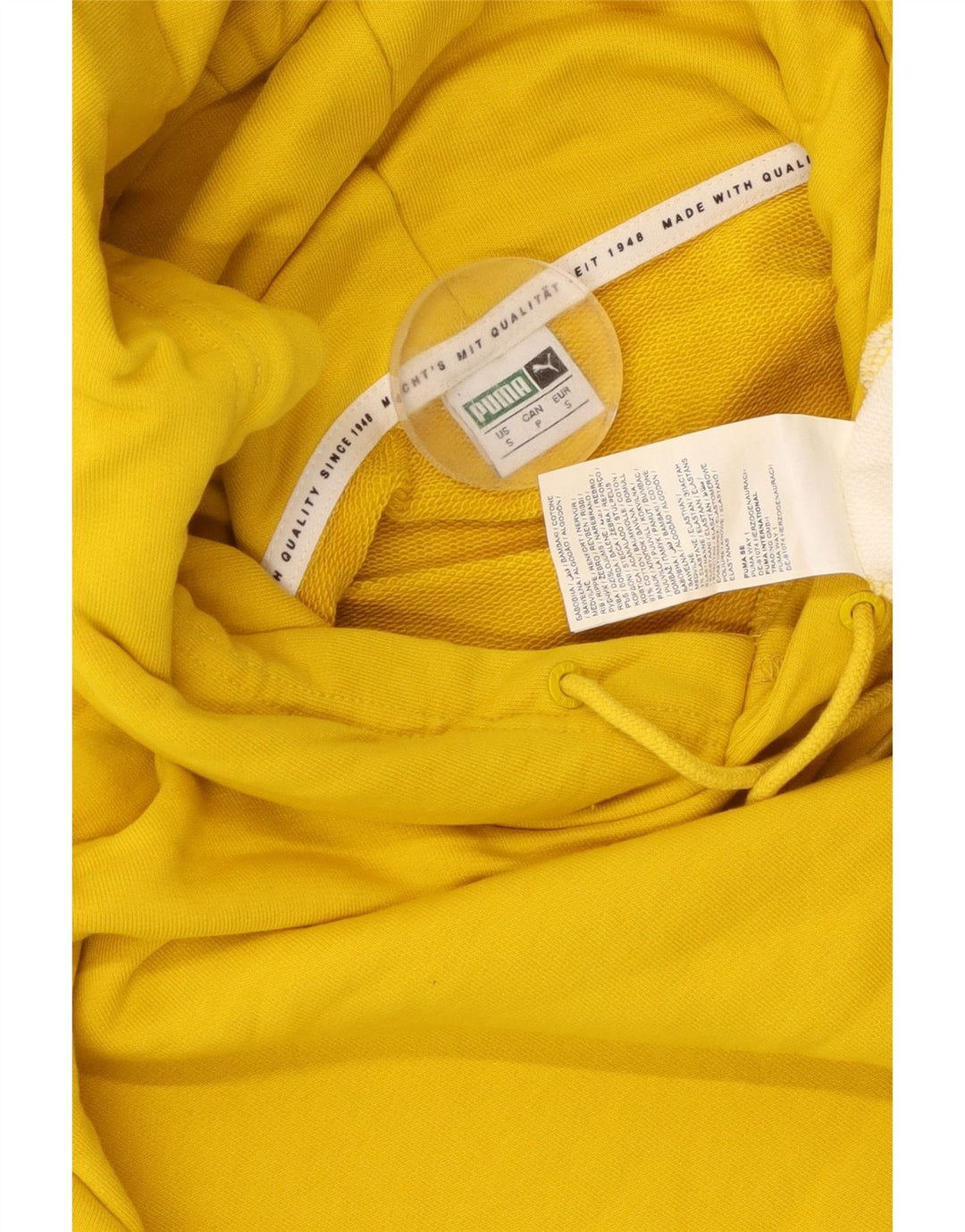 Felpa corta con cappuccio oversize da donna PUMA UK 10 Small Yellow Colourblock