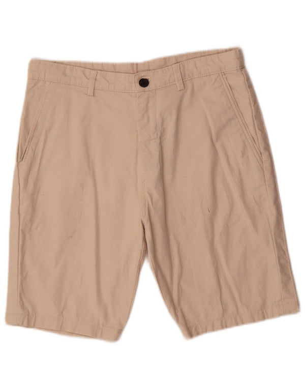 Pantaloncini chino vintage da uomo EU 38 piccoli W30 cotone gessato beige