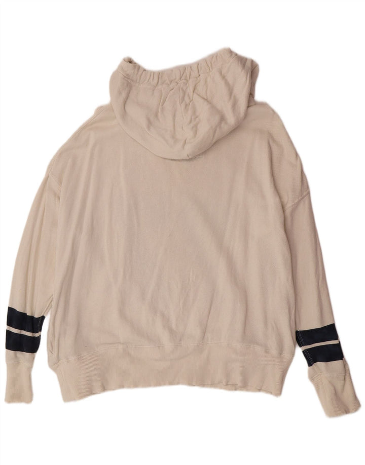 Felpa con cappuccio grafica da donna Superdry UK 18 XL Off White Cotton College