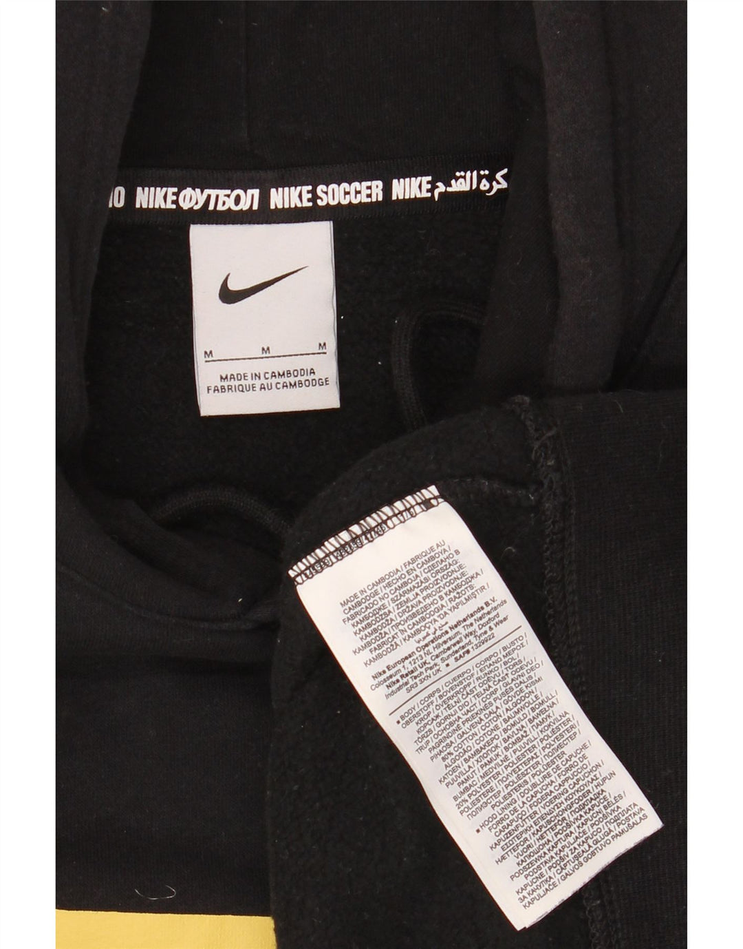 NIKE Mens Graphic Hoodie Jumper Medium Black Cotton Vintage Nike and Second-Hand Nike from Messina Hembry 