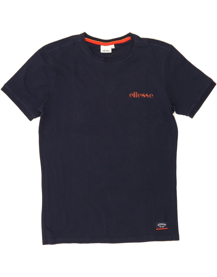 ELLESSE Womens Graphic T-Shirt Top UK 16 Large Navy Blue Vintage Ellesse and Second-Hand Ellesse from Messina Hembry 