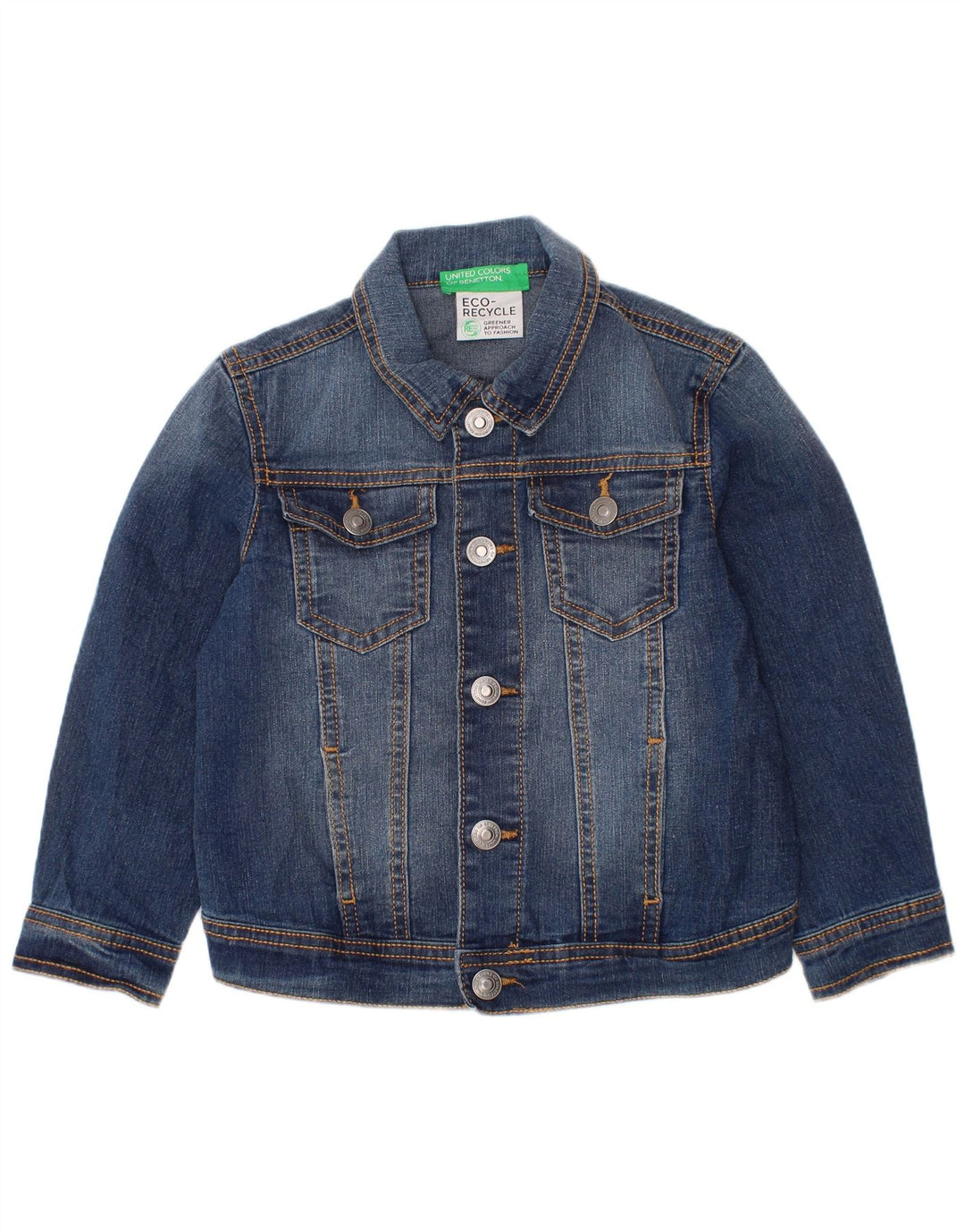 Giacca di jeans per ragazzi BENETTON 3-4 anni 2XS Blu Cotone