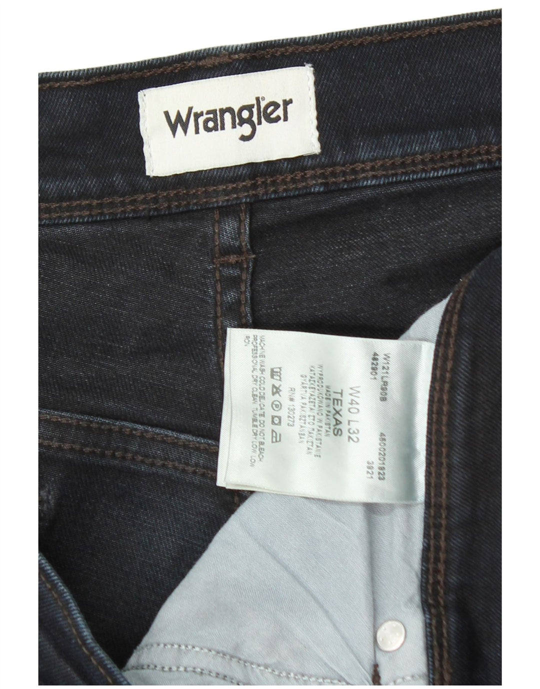 Jeans dritti da uomo Wrangler Texas W40 L32 cotone blu navy
