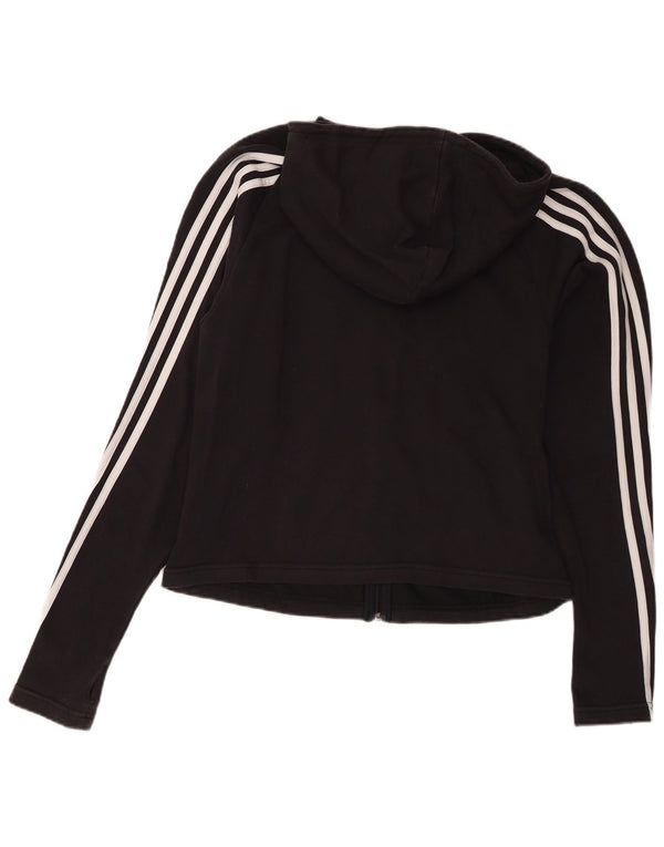 Felpa con cappuccio e zip da donna Adidas UK 16/18 grande cotone nero