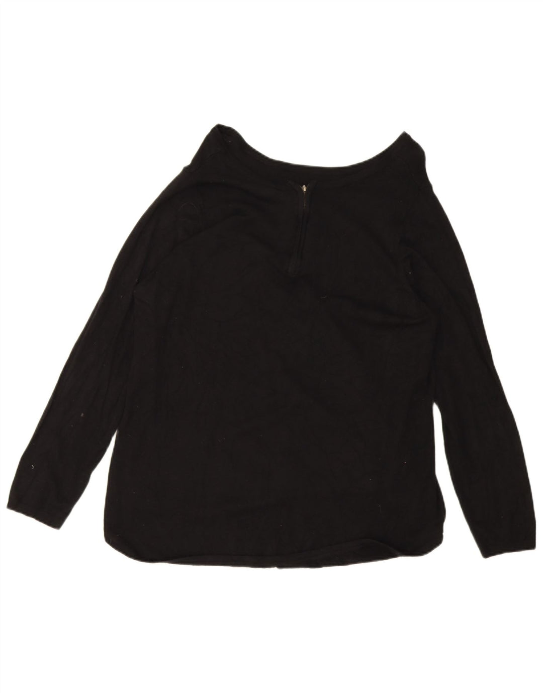 Maglione da donna Marks & Spencer con zip e collo UK 16 grande in viscosa nera