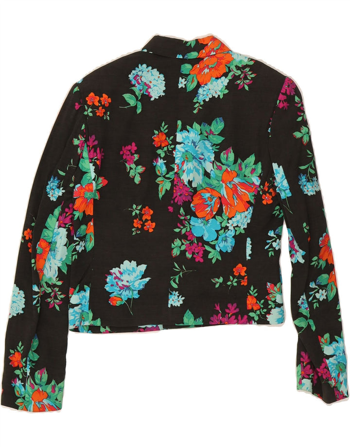JUNGLE KENZO Womens 5 Button Blazer Jacket IT 40 Small Black Floral Vintage Jungle Kenzo and Second-Hand Jungle Kenzo from Messina Hembry 