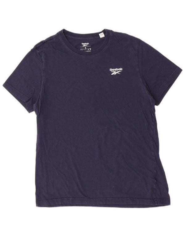 T-shirt Reebok da uomo Top Large in cotone blu navy
