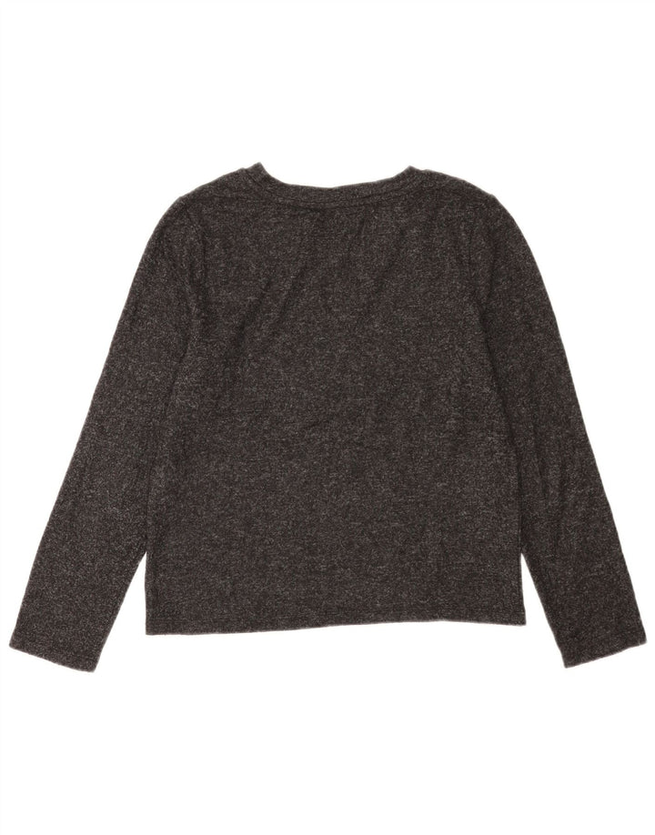 Marks & Spencer Top da donna a maniche lunghe UK 12 Poliestere grigio medio