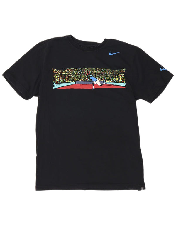 T-shirt grafica da uomo Nike Dri Fit Top Large in cotone blu navy
