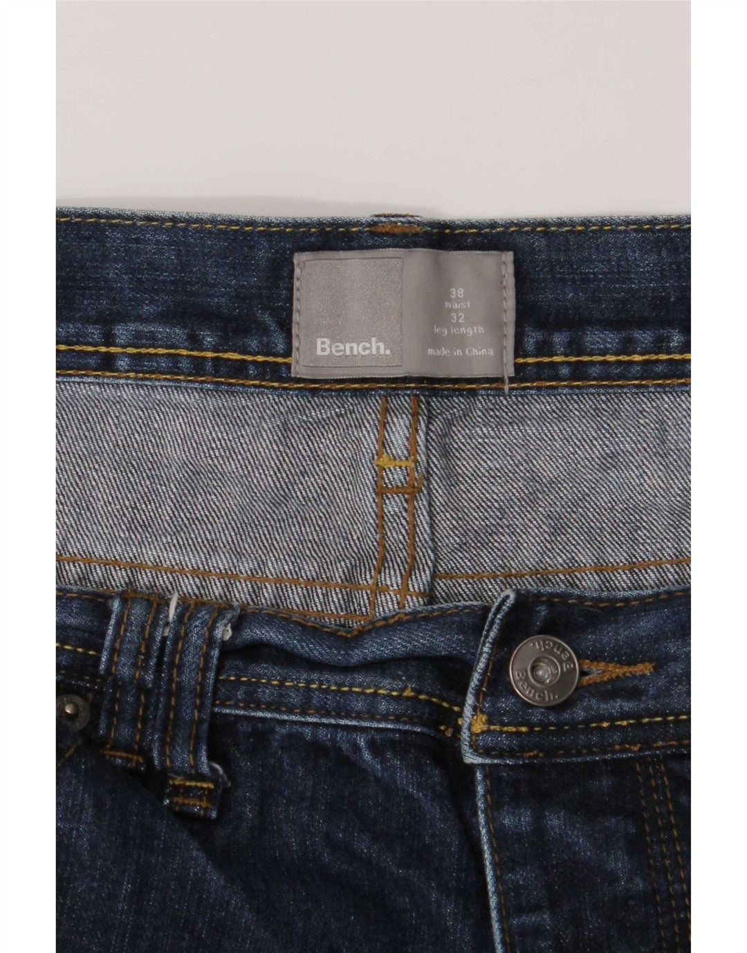 Jeans dritti da uomo Bench W38 L32 in cotone blu