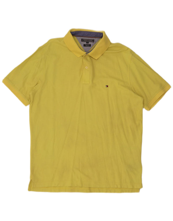 Polo slim fit da uomo Tommy Hilfiger 2XL cotone giallo