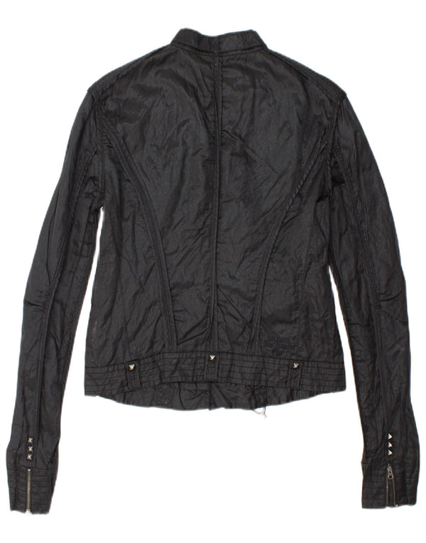 Giacca utility corta GUESS da donna UK 14 grande cotone nero