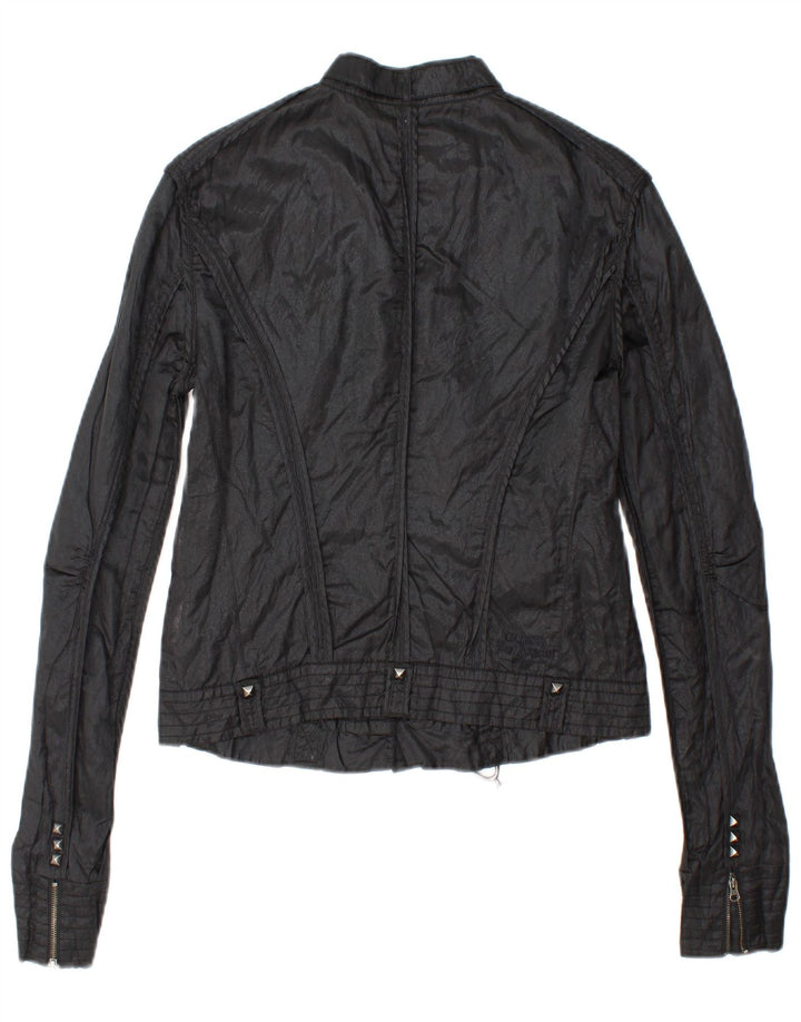 Giacca utility corta GUESS da donna UK 14 grande cotone nero