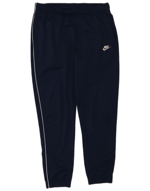 Pantaloni da tuta Nike da uomo, pantaloni da jogging, grandi, in poliestere blu navy