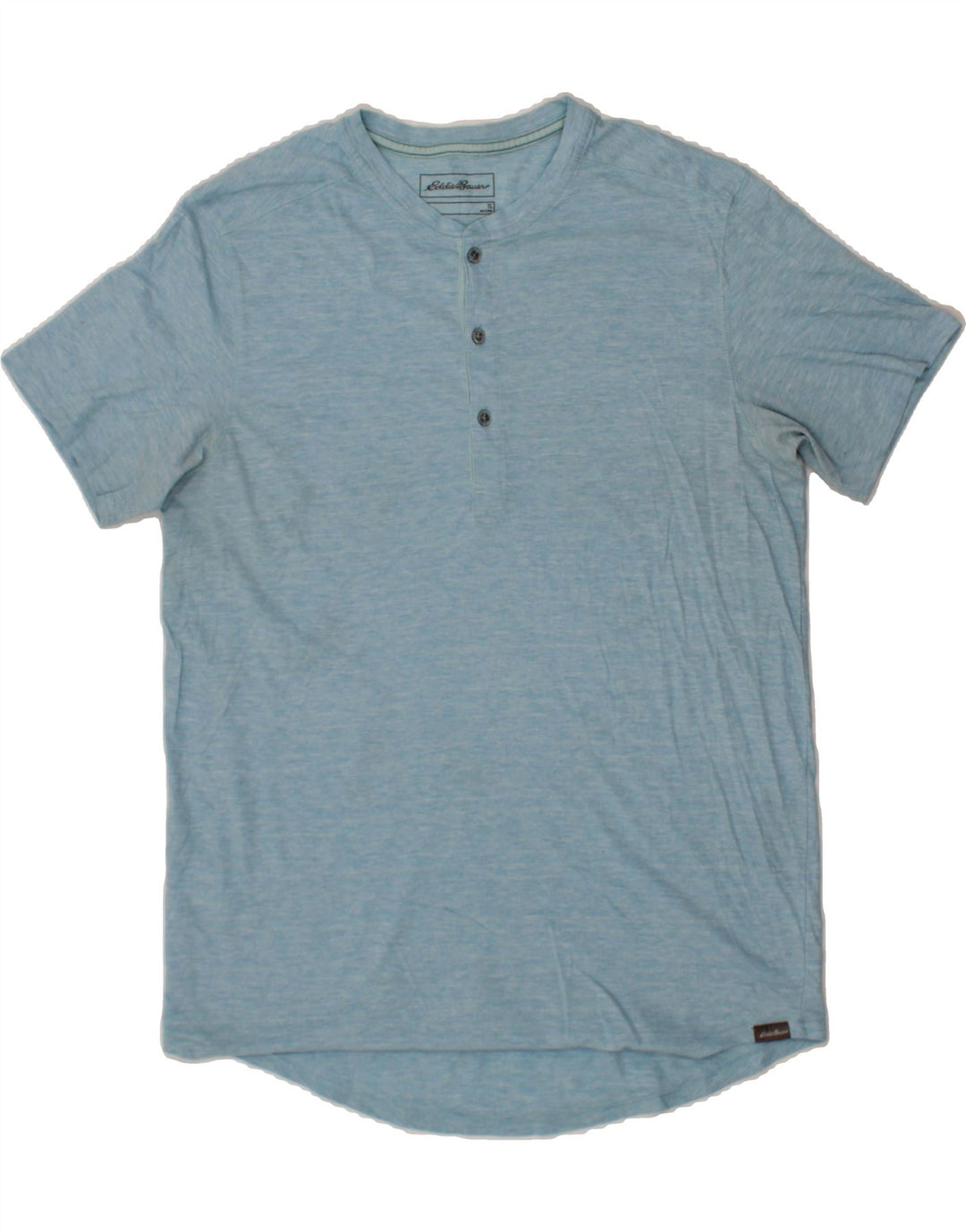 EDDIE BAUER Mens T-Shirt Top Large Blue Flecked Cotton Vintage Eddie Bauer and Second-Hand Eddie Bauer from Messina Hembry 