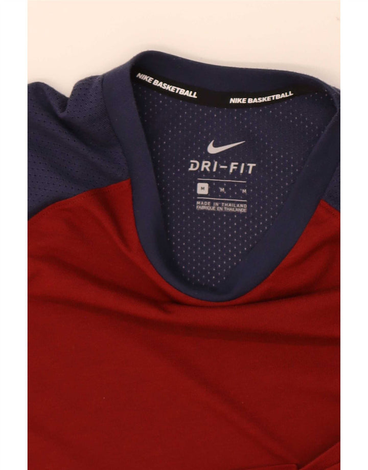 T-shirt Nike Dri Fit da uomo, colore rosso medio, color block