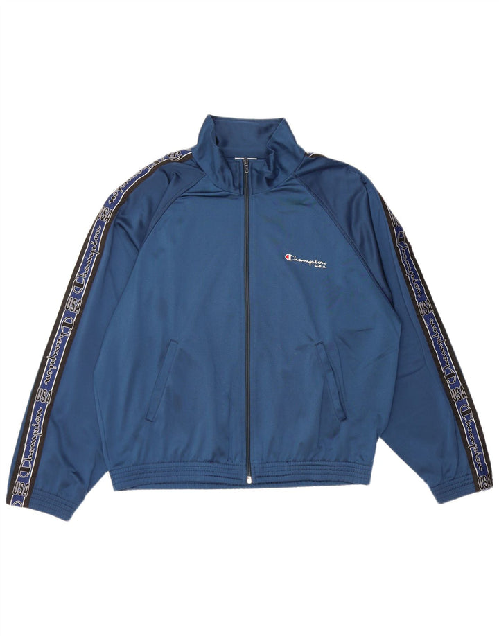 Giacca da tuta grafica da uomo Champion, media, in poliestere blu navy
