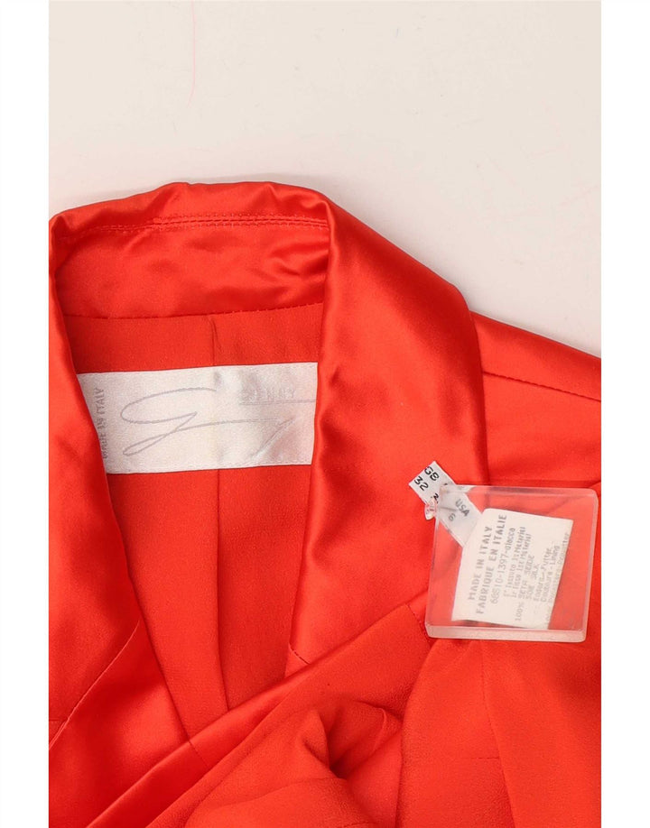 Giacca blazer da donna a 3 bottoni con maniche a 3/4 Genny US 6 seta arancione media