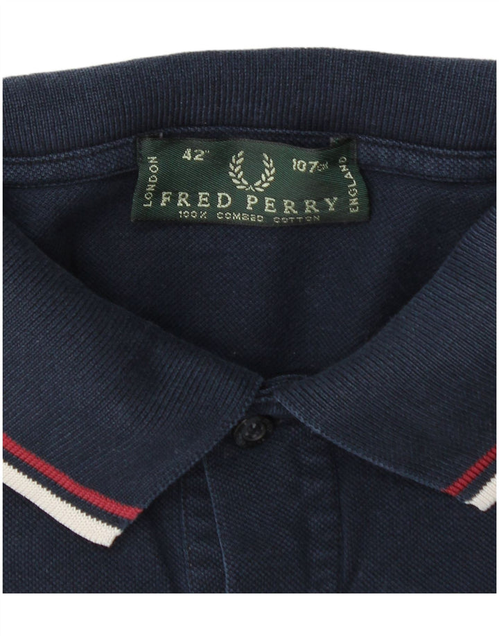 Polo da uomo Fred Perry in cotone blu navy medio