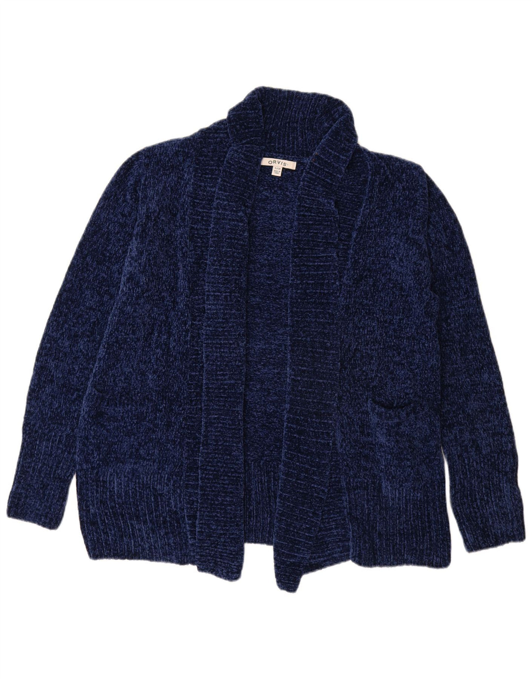 Maglione cardigan aperto oversize da donna Orvis UK 10 piccolo blu navy