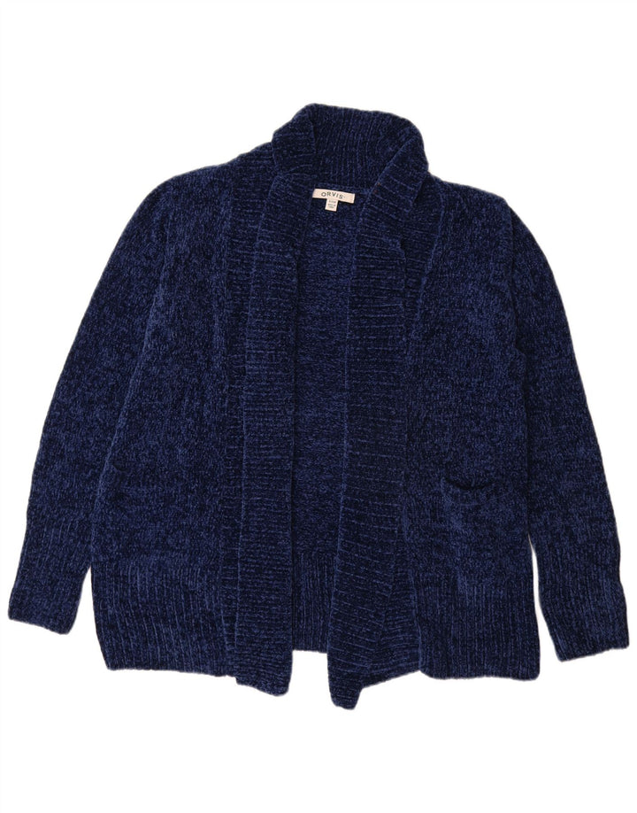 Maglione cardigan aperto oversize da donna Orvis UK 10 piccolo blu navy