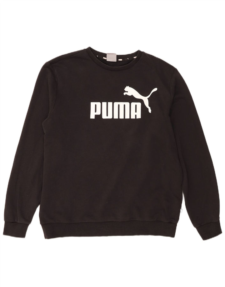 Felpa grafica da uomo Puma Maglione grande in cotone nero
