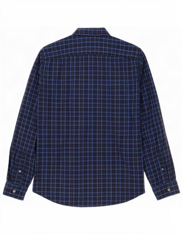 Camicia Timberland da uomo slim fit in cotone a quadri blu medio