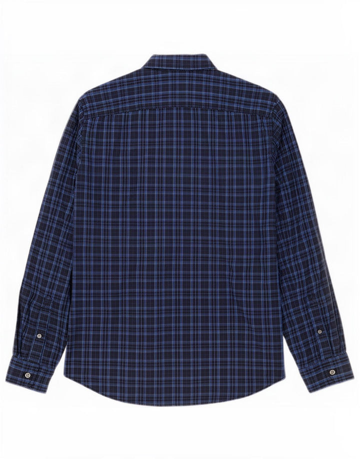Camicia Timberland da uomo slim fit in cotone a quadri blu medio