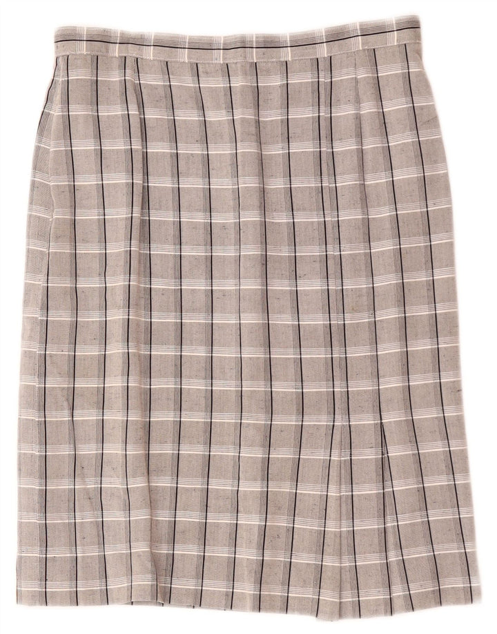 Gonna dritta da donna vintage W30 a quadri grigio medio