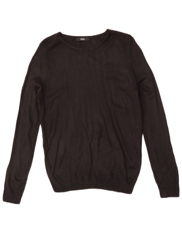 Maglione maglione con scollo a barca da donna Marks & Spencer UK 10 piccolo acrilico nero