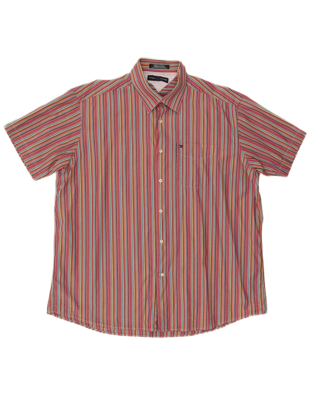 TOMMY HILFIGER Mens Golf Short Sleeve Shirt 2XL Multicoloured Striped