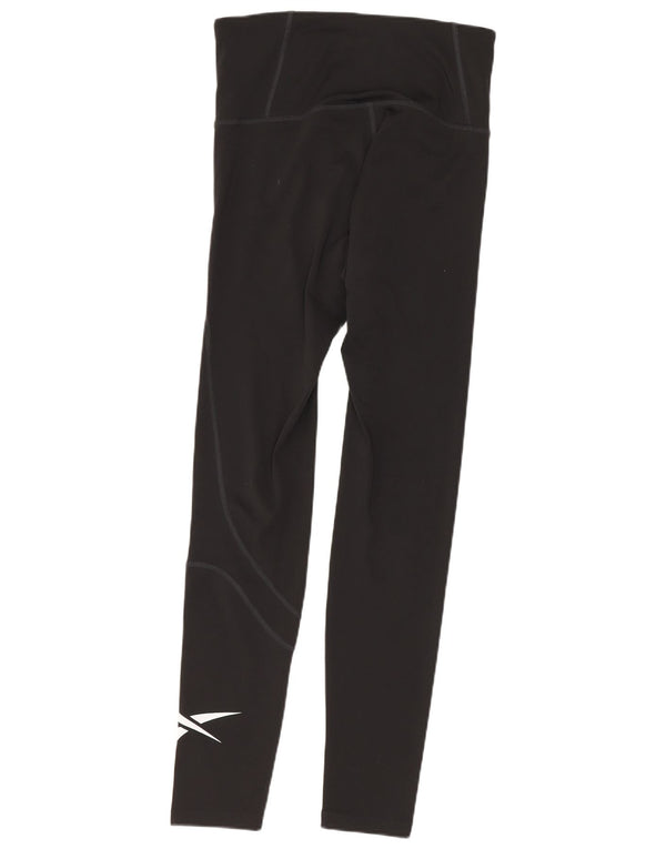 Leggings Reebok Donna UK 8/10 Small Nero Poliestere