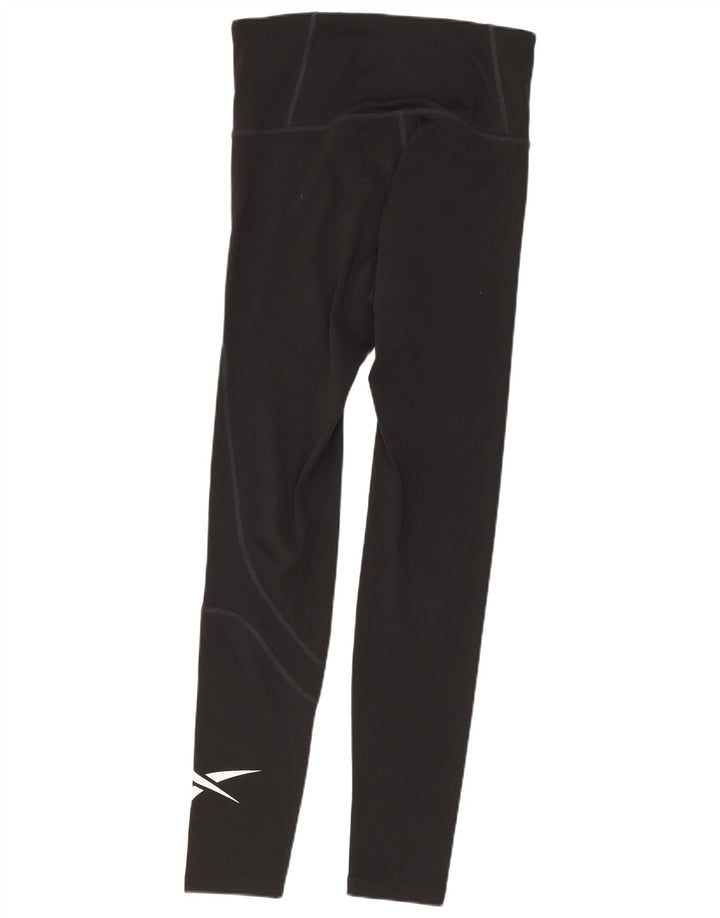Leggings Reebok Donna UK 8/10 Small Nero Poliestere
