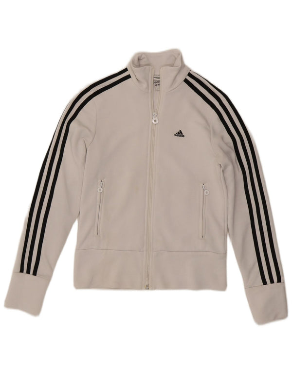 Giacca da ginnastica da donna Adidas UK 10 piccola bianca
