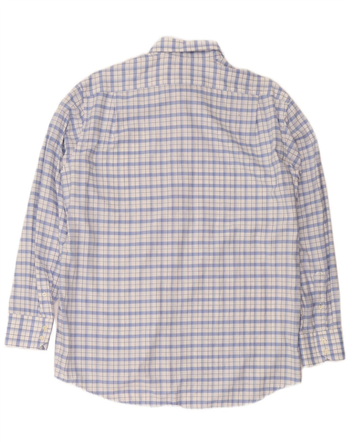 Camicia da uomo Lacoste taglia 44 XL in cotone a quadri blu