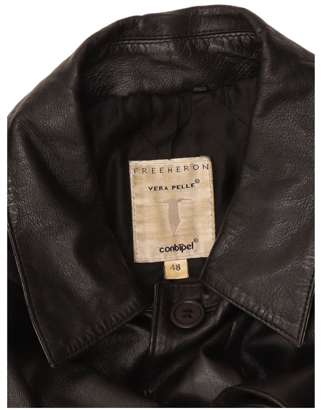 Cappotto Uomo In Pelle Airone Libero Conbipel IT 48 Medio Pelle Nera