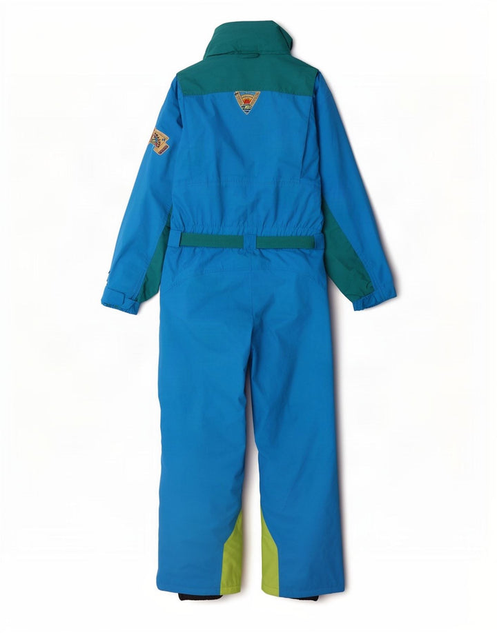 Tuta da sci vintage da uomo IT 48 Nylon color block blu medio