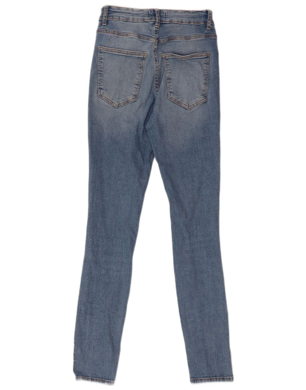 Zara Womens High Waist Skinny Jeans EU 34 2XS W28 L28 Blue Cotton