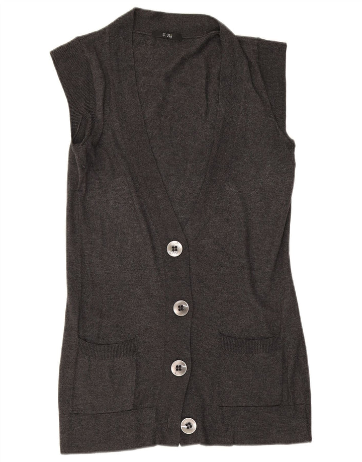 Maglione cardigan senza maniche da donna Marks & Spencer UK 12 Grigio medio