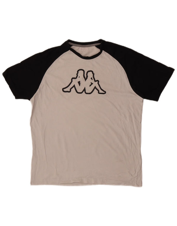 T-shirt grafica da uomo Kappa Top XL bianca a blocchi di colore