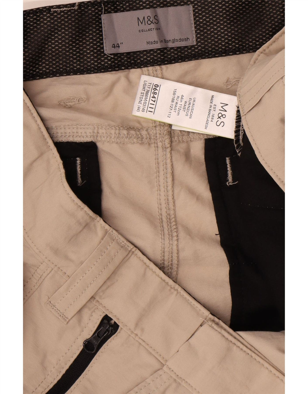 Pantaloncini cargo da uomo Marks & Spencer W44 2XL cotone beige