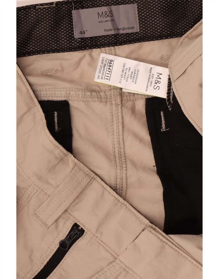Pantaloncini cargo da uomo Marks & Spencer W44 2XL cotone beige