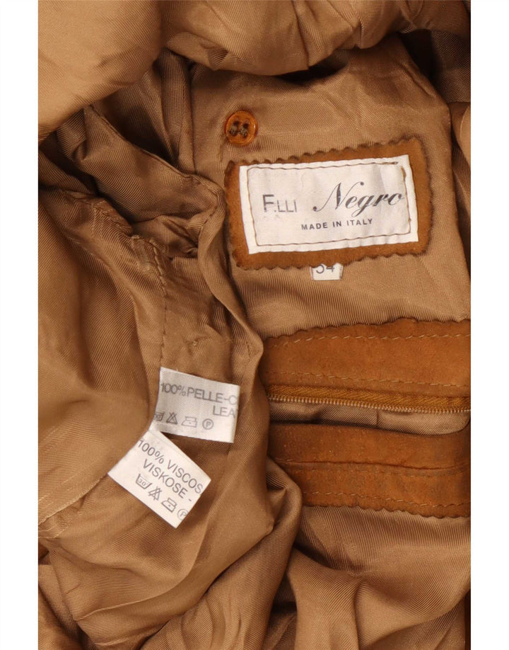 Giacca vintage in pelle scamosciata da uomo IT 54 XL in pelle beige