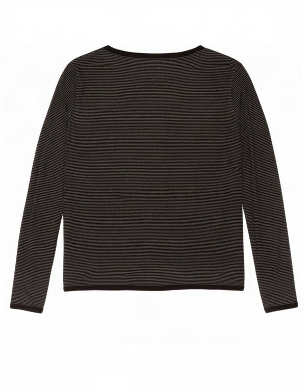 Top cardigan da donna French Connection UK 14 Viscosa a righe nere medie