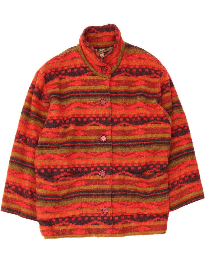 VINTAGE Womens Windbreaker Jacket UK 22 3XL Red Fair Isle Vintage Vintage and Second-Hand Vintage from Messina Hembry 