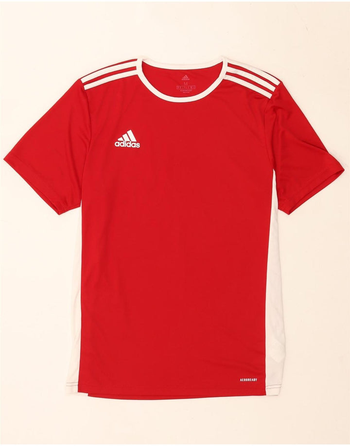 T-shirt Adidas Aeroready da uomo Top in poliestere color block rosso medio