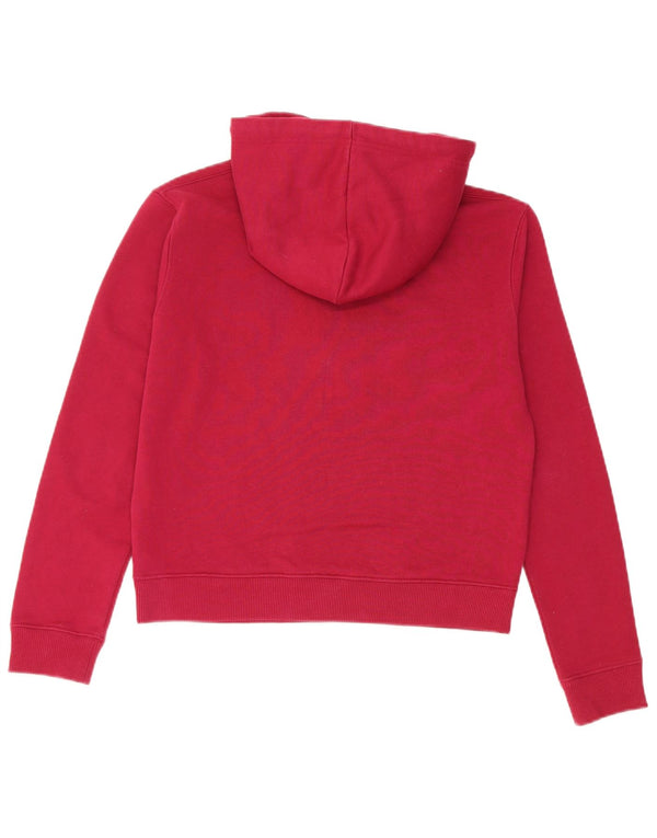 Maglione con cappuccio grafico da donna Calvin Klein Jeans Crop Graphic UK 10 piccolo bordeaux