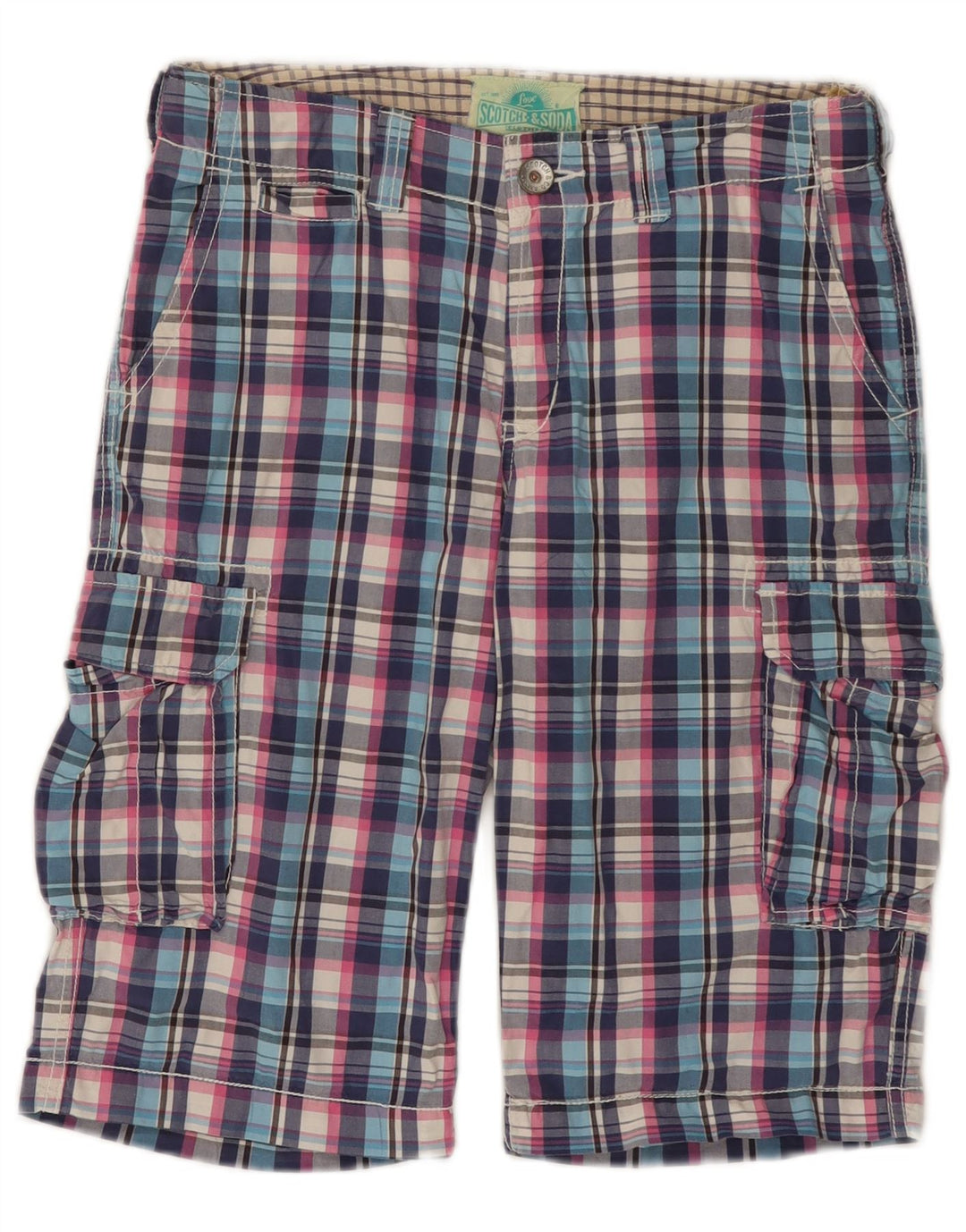 Pantaloncini cargo da ragazzo Scotch & Soda 15-16 anni W30 in cotone scozzese multicolore