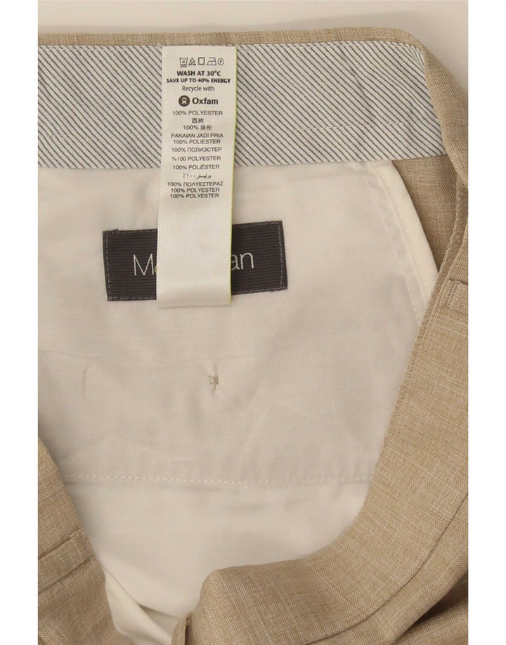 Pantaloni da abito dritti da uomo Marks & Spencer W32 L31 Poliestere beige